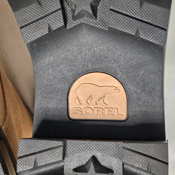 SOREL Joan Now Zip Front Leather Heel Boot Canoe- Black Women's Size 11 - Picture 11 of 12